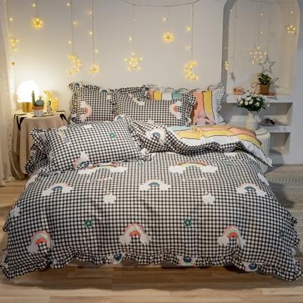 91家纺网 家纺一手货源 找家纺 （总）琪格格 2022新款花边款纯棉荷叶边四件套