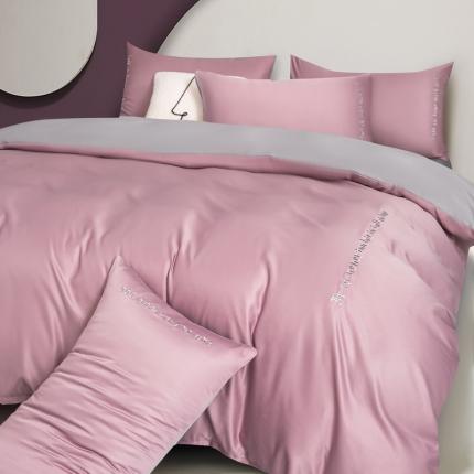 91家纺网 家纺一手货源 找家纺 （总）米奈 2021新款水洗真丝拼色四件套—维亚