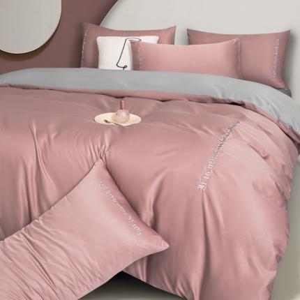 91家纺网 家纺一手货源 找家纺 （总）米奈 2021新款水洗真丝拼色四件套—维亚