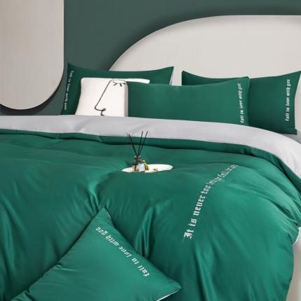 91家纺网 家纺一手货源 找家纺 （总）米奈 2021新款水洗真丝拼色四件套—维亚