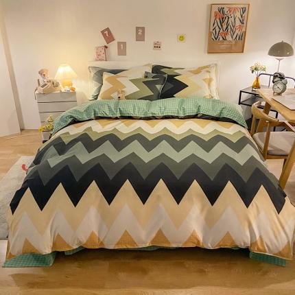 91家纺网 家纺一手货源 找家纺 维娜斯家纺 2022新款芦荟棉四件套 小波浪