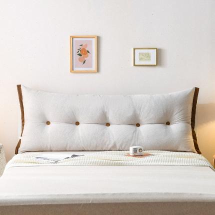 91家纺网 家纺一手货源 找家纺 一兰韩国绒床头靠垫可拆洗床上大靠枕双人床头软包 卡洛其-米白