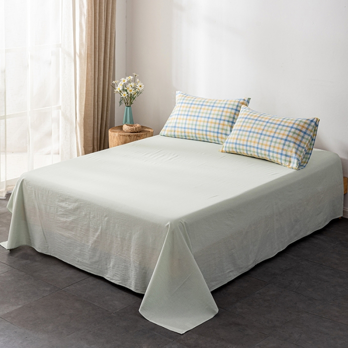 91家纺网 家纺一手货源 找家纺 久典 2022新款A类色织全棉水洗棉四件套（单品有售）彩虹绿