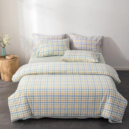 久典 2022新款A类色织全棉水洗棉四件套（单品有售）彩虹绿