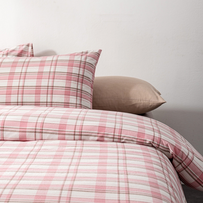 91家纺网 家纺一手货源 找家纺 久典 2022新款A类色织全棉水洗棉四件套（单品有售）草莓格