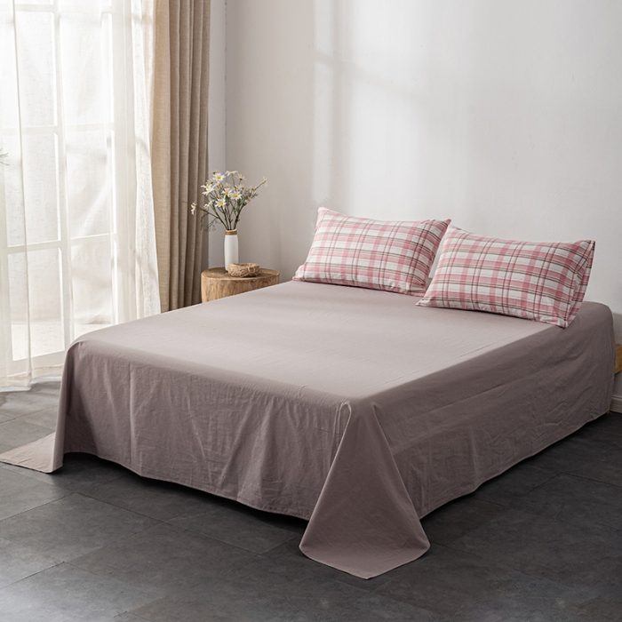 91家纺网 家纺一手货源 找家纺 久典 2022新款A类色织全棉水洗棉四件套（单品有售）草莓格