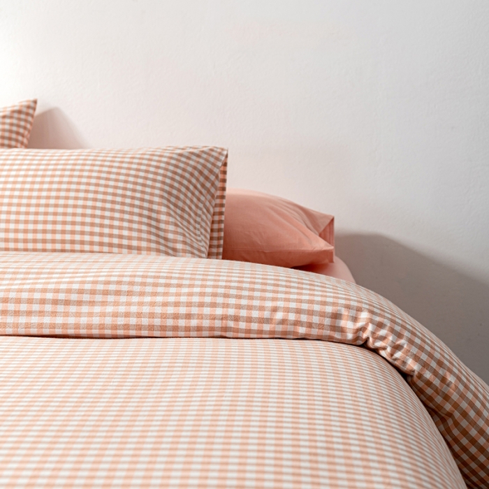 91家纺网 家纺一手货源 找家纺 久典 2022新款A类色织全棉水洗棉四件套（单品有售）粉小格