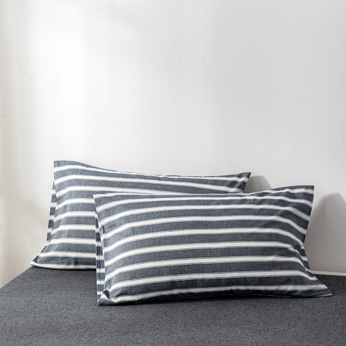 91家纺网 家纺一手货源 找家纺 久典 2022新款A类色织全棉水洗棉四件套（单品有售）灰粗条