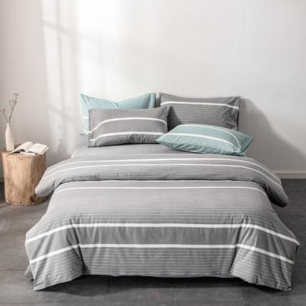 久典 2022新款A类色织全棉水洗棉四件套（单品有售）极简灰