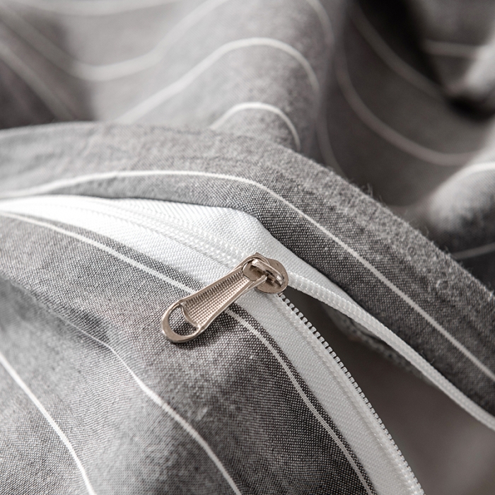 91家纺网 家纺一手货源 找家纺 久典 2022新款A类色织全棉水洗棉四件套（单品有售）极简灰