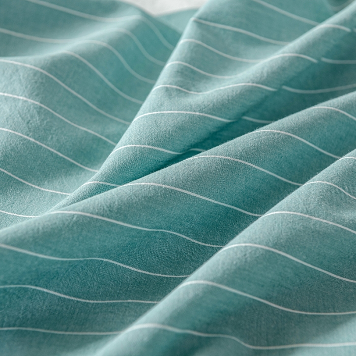 91家纺网 家纺一手货源 找家纺 久典 2022新款A类色织全棉水洗棉四件套（单品有售）极简绿