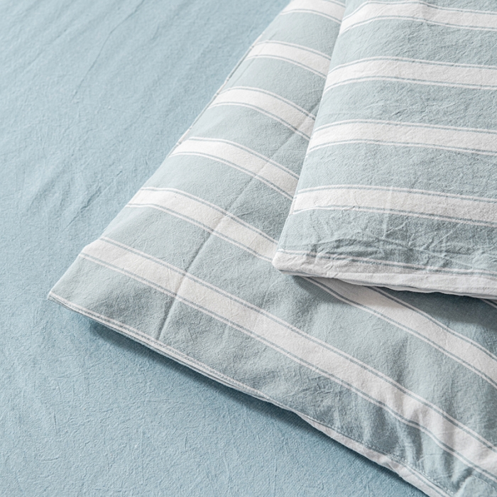 91家纺网 家纺一手货源 找家纺 久典 2022新款A类色织全棉水洗棉四件套（单品有售）兰粗条