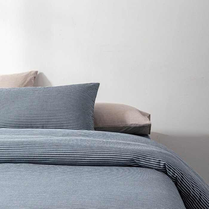 91家纺网 家纺一手货源 找家纺 久典 2022新款A类色织全棉水洗棉四件套（单品有售）兰细条