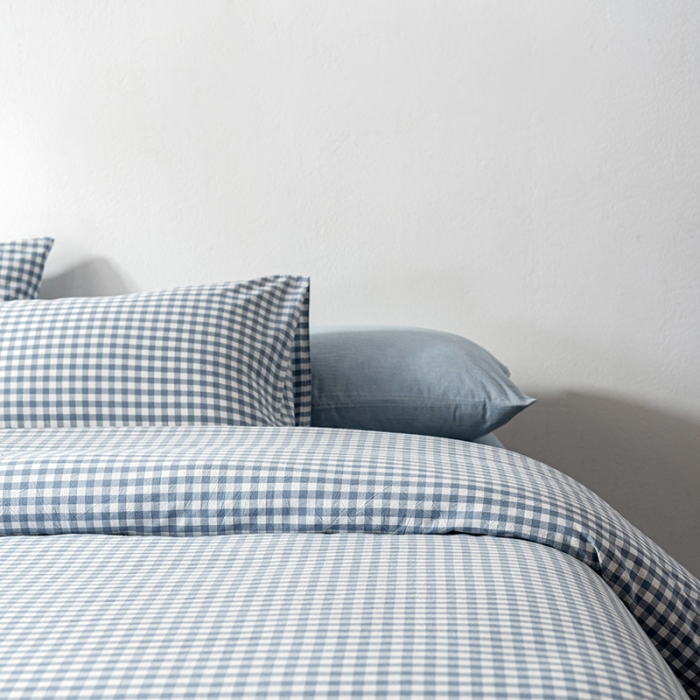 91家纺网 家纺一手货源 找家纺 久典 2022新款A类色织全棉水洗棉四件套（单品有售）兰小格