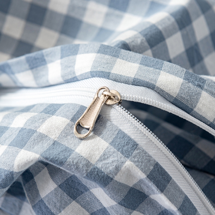 91家纺网 家纺一手货源 找家纺 久典 2022新款A类色织全棉水洗棉四件套（单品有售）兰小格