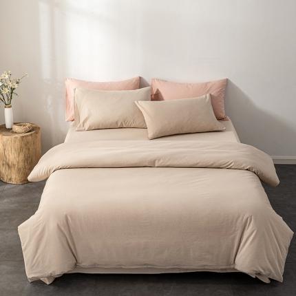 久典 2022新款A类色织全棉水洗棉四件套（单品有售） 米驼