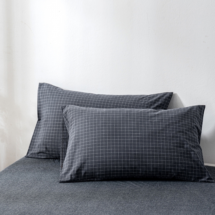 91家纺网 家纺一手货源 找家纺 久典 2022新款A类色织全棉水洗棉四件套（单品有售）小灰格