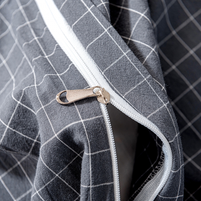 91家纺网 家纺一手货源 找家纺 久典 2022新款A类色织全棉水洗棉四件套（单品有售）小灰格