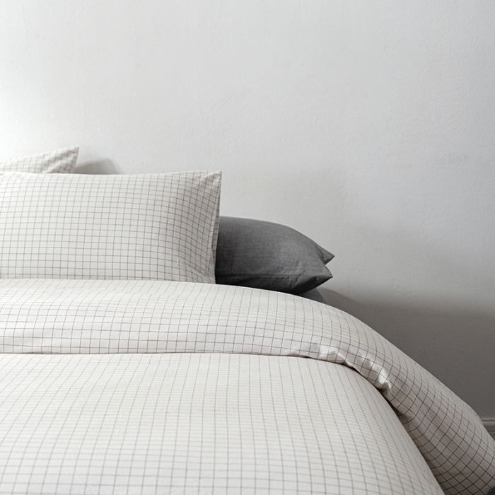 91家纺网 家纺一手货源 找家纺 久典 2022新款A类色织全棉水洗棉四件套（单品有售）小白格