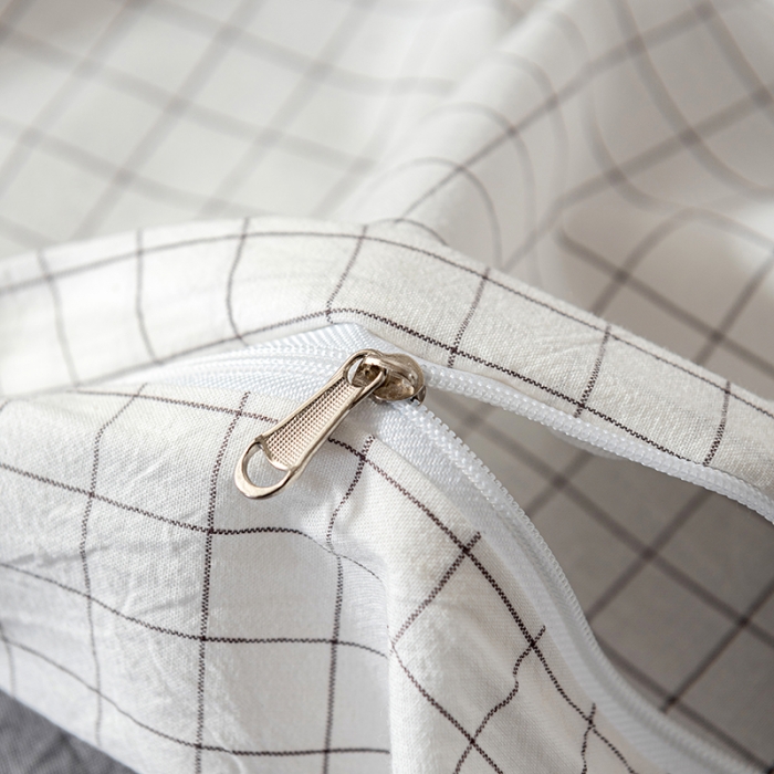 91家纺网 家纺一手货源 找家纺 久典 2022新款A类色织全棉水洗棉四件套（单品有售）小白格