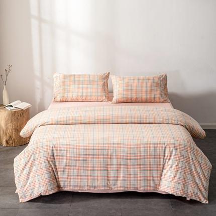 久典 2022新款A类色织全棉水洗棉四件套（单品有售）夏日桔