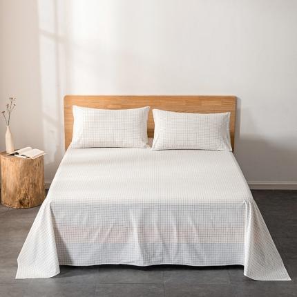 91家纺网 家纺一手货源 找家纺 久典 2022新款色织全棉水洗棉单品床单 小白格