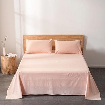 久典 2022新款色织全棉水洗棉单品床单 浅粉