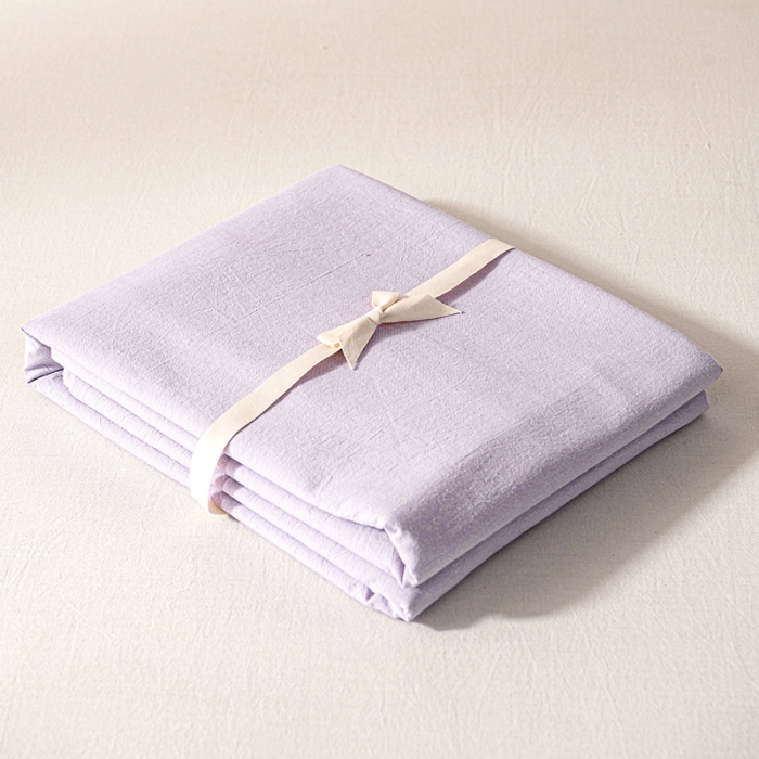 91家纺网 家纺一手货源 找家纺 久典 2022新款色织全棉水洗棉单品床单 浅紫