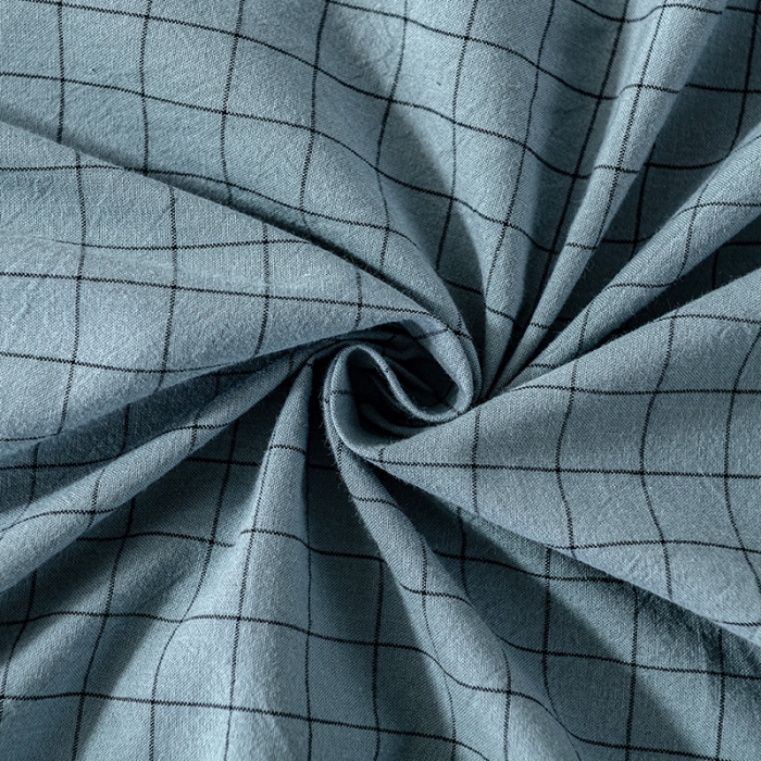 91家纺网 家纺一手货源 找家纺 久典 2022新款色织全棉水洗棉单品床单 雾兰格