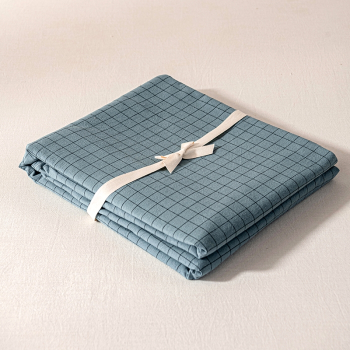 91家纺网 家纺一手货源 找家纺 久典 2022新款色织全棉水洗棉单品床单 雾兰格