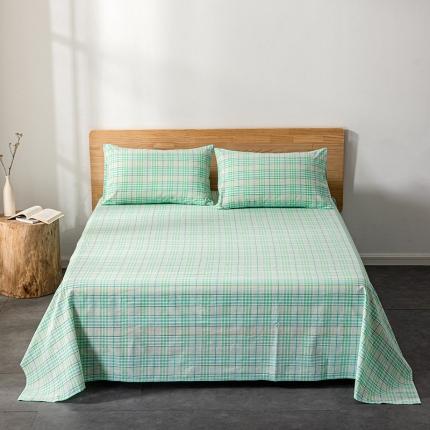 久典 2022新款色织全棉水洗棉单品床单 夏日绿
