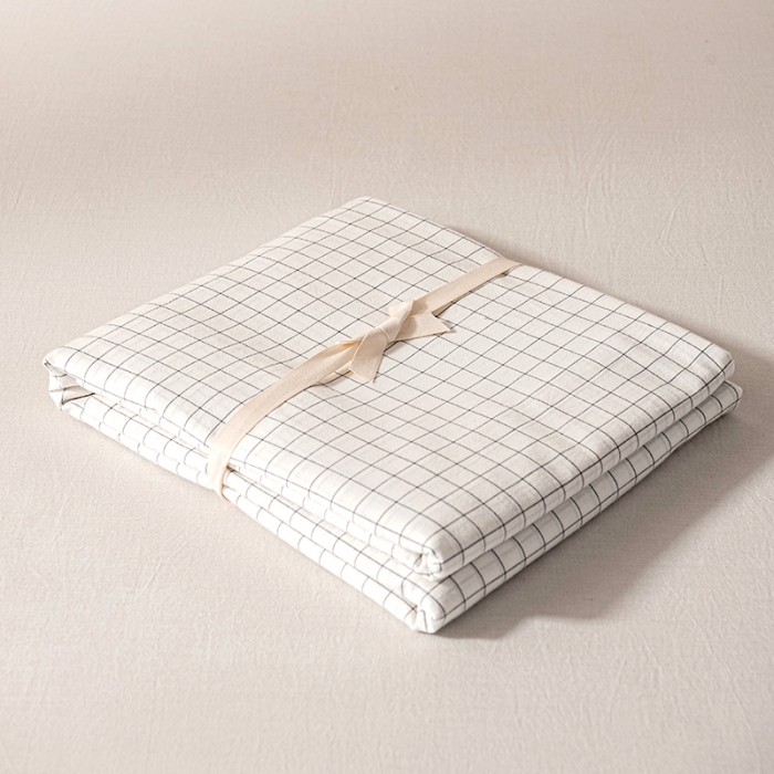 91家纺网 家纺一手货源 找家纺 久典 2022新款色织全棉水洗棉单品床单 小白格