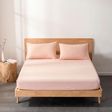 91家纺网 家纺一手货源 找家纺 久典 2022新款色织全棉水洗棉单品床笠 浅粉