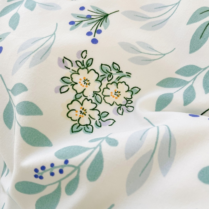 91家纺网 家纺一手货源 找家纺 琪格格纺织 2022新款水洗棉蕾丝边四件套 春意