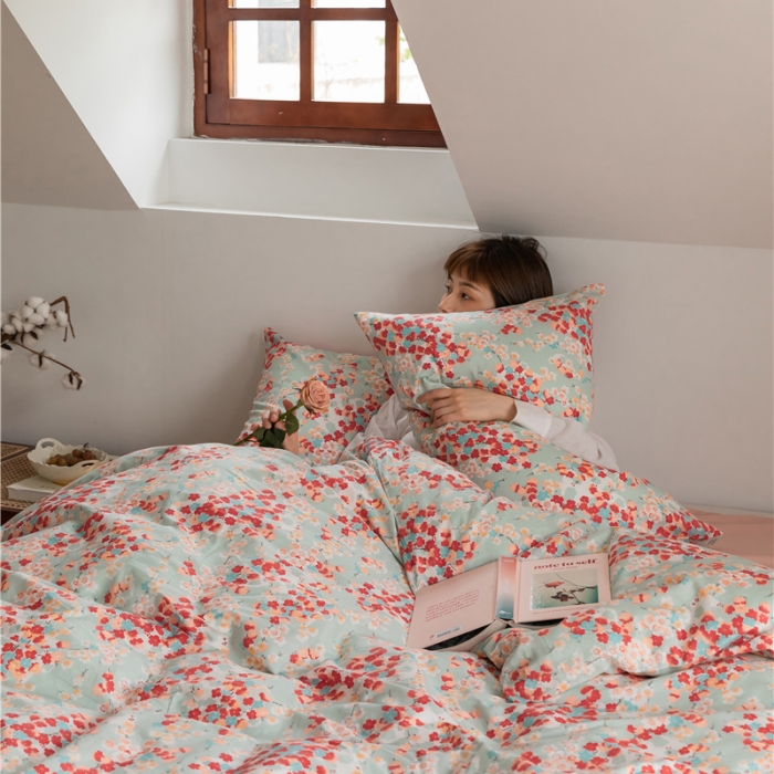 91家纺网 家纺一手货源 找家纺 棉眠 2021新款全棉13070四件套 富士山下