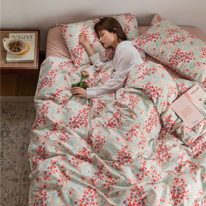 91家纺网 家纺一手货源 找家纺 棉眠 2021新款全棉13070四件套 富士山下