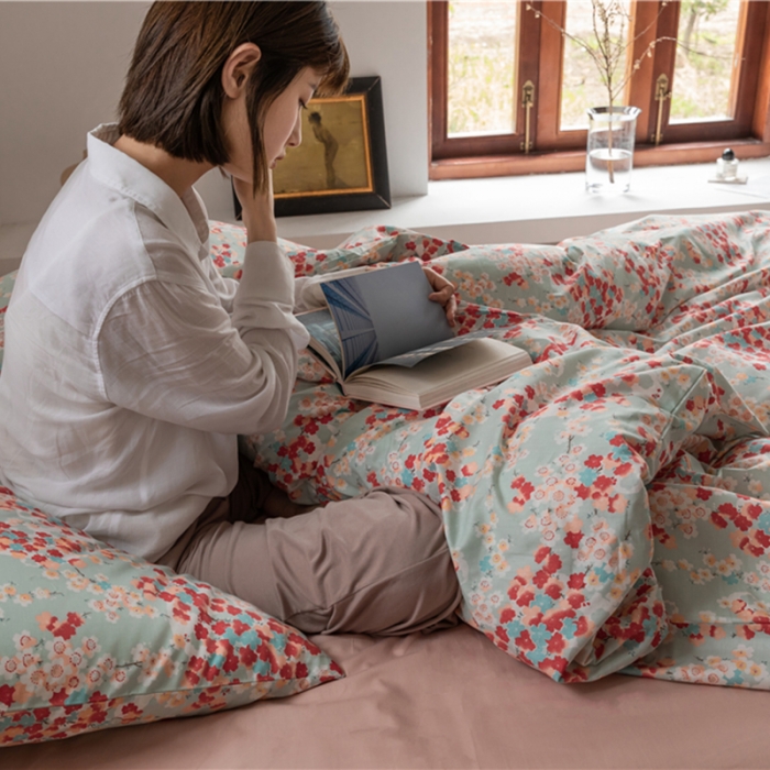 91家纺网 家纺一手货源 找家纺 棉眠 2021新款全棉13070四件套 富士山下