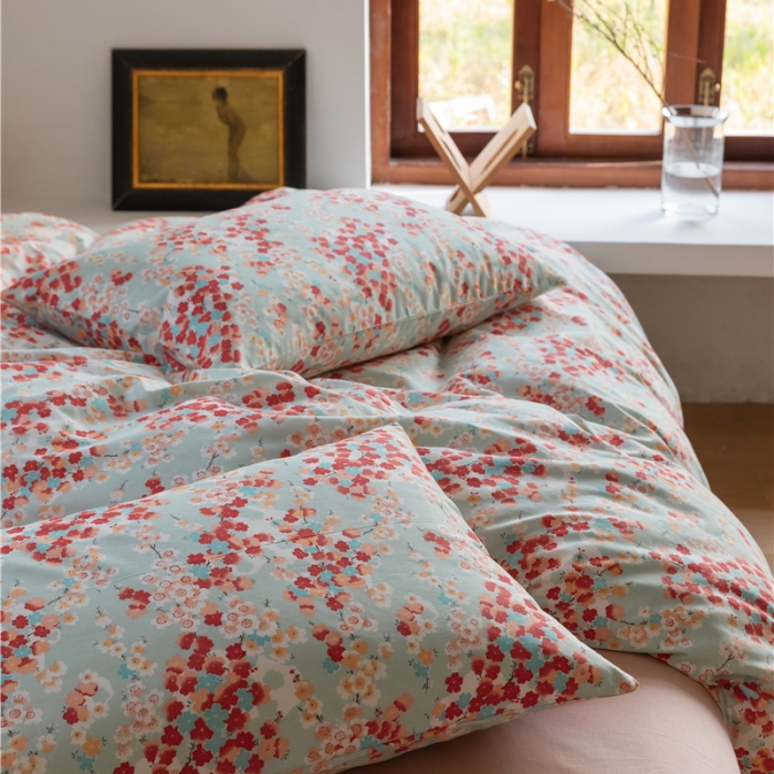 91家纺网 家纺一手货源 找家纺 棉眠 2021新款全棉13070四件套 富士山下