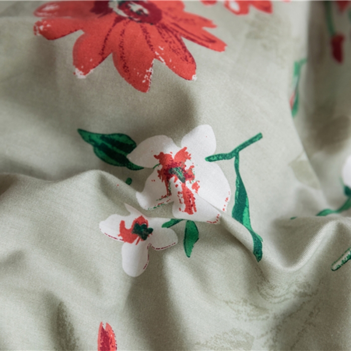 91家纺网 家纺一手货源 找家纺 棉眠 2021新款全棉13070四件套 红叶