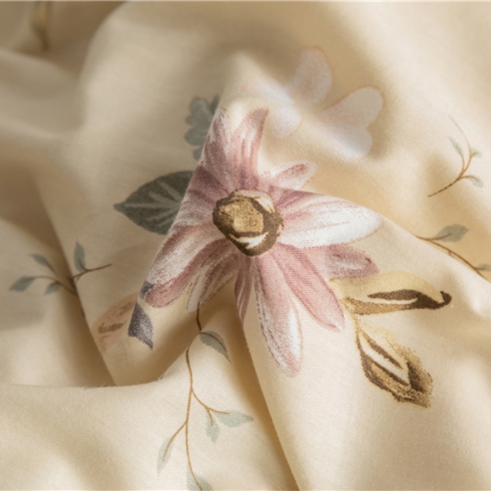 91家纺网 家纺一手货源 找家纺 棉眠 2021新款全棉13070四件套 木槿