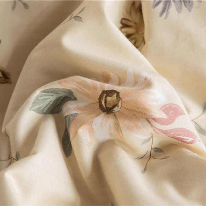 91家纺网 家纺一手货源 找家纺 棉眠 2021新款全棉13070四件套 木槿