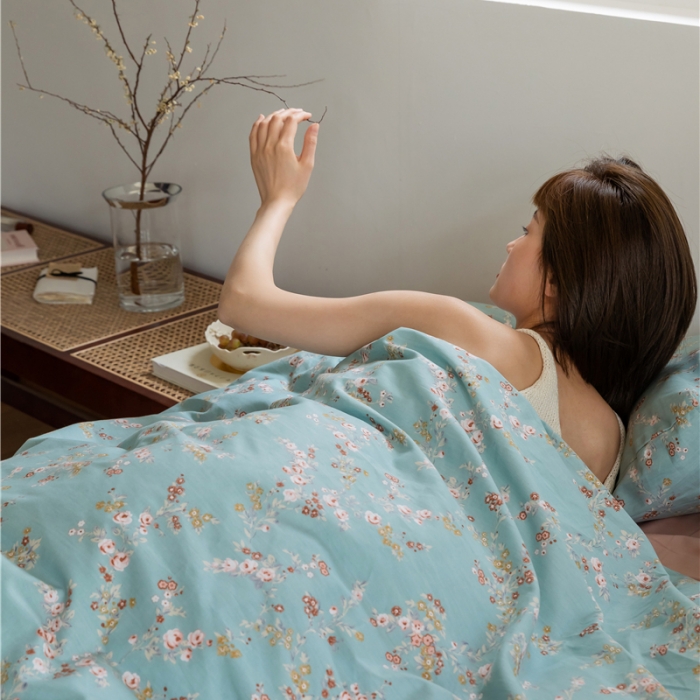 91家纺网 家纺一手货源 找家纺 棉眠 2021新款全棉13070四件套 挽兰