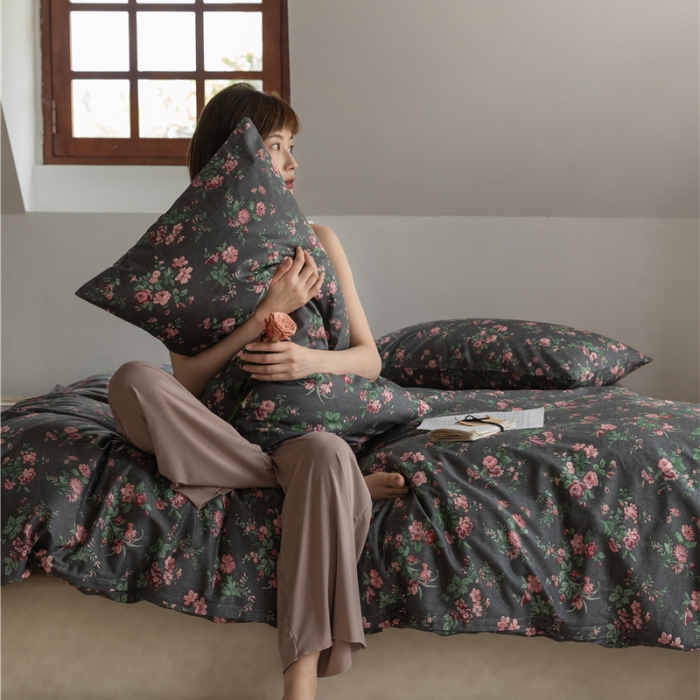 91家纺网 家纺一手货源 找家纺 棉眠 2021新款全棉13070四件套 晚香