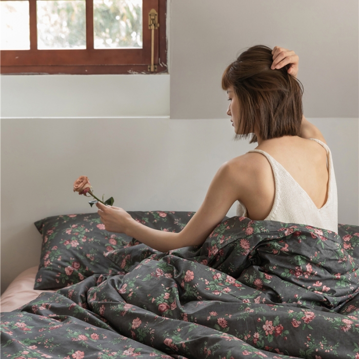 91家纺网 家纺一手货源 找家纺 棉眠 2021新款全棉13070四件套 晚香