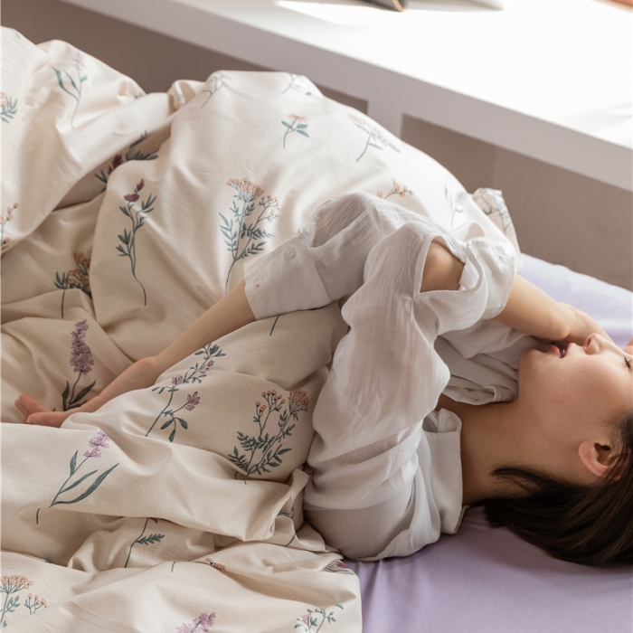 91家纺网 家纺一手货源 找家纺 棉眠 2021新款全棉13070四件套 紫藤