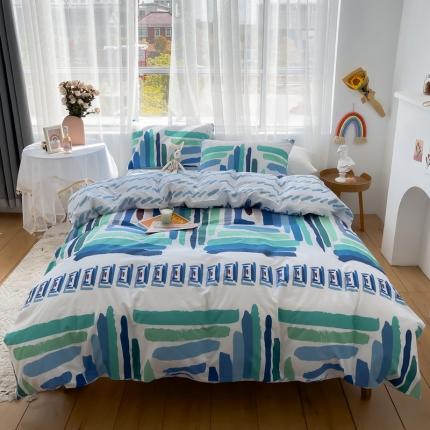 91家纺网 家纺一手货源 找家纺 （总）感遇家纺 2021新款全棉简约时尚四件套