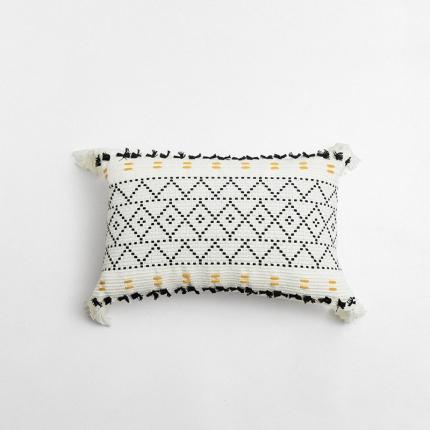 91家纺网 家纺一手货源 找家纺 （总）美茉家居色织提花流苏抱枕波西米亚风格剪花靠垫