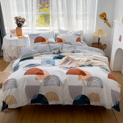 91家纺网 家纺一手货源 找家纺 （总）感遇 2021新款全棉格子系列四件套