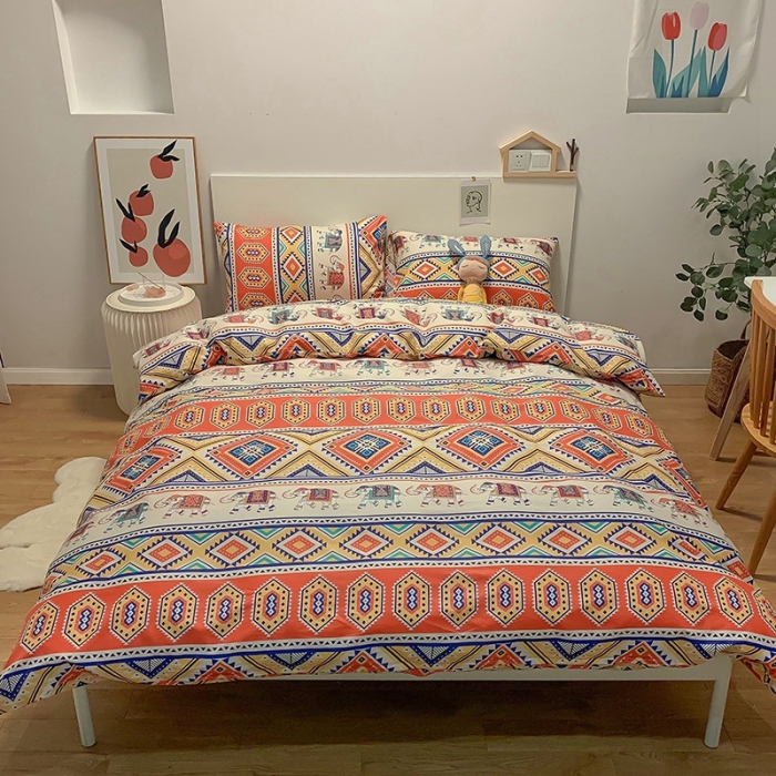 91家纺网 家纺一手货源 找家纺 简宜家居 2021新款全棉小清新四件套巴提象