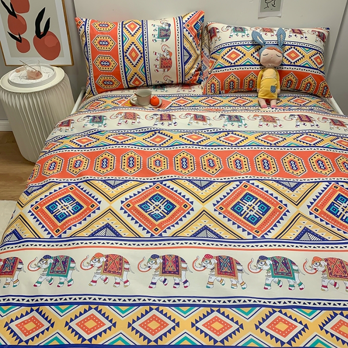 91家纺网 家纺一手货源 找家纺 简宜家居 2021新款全棉小清新四件套巴提象